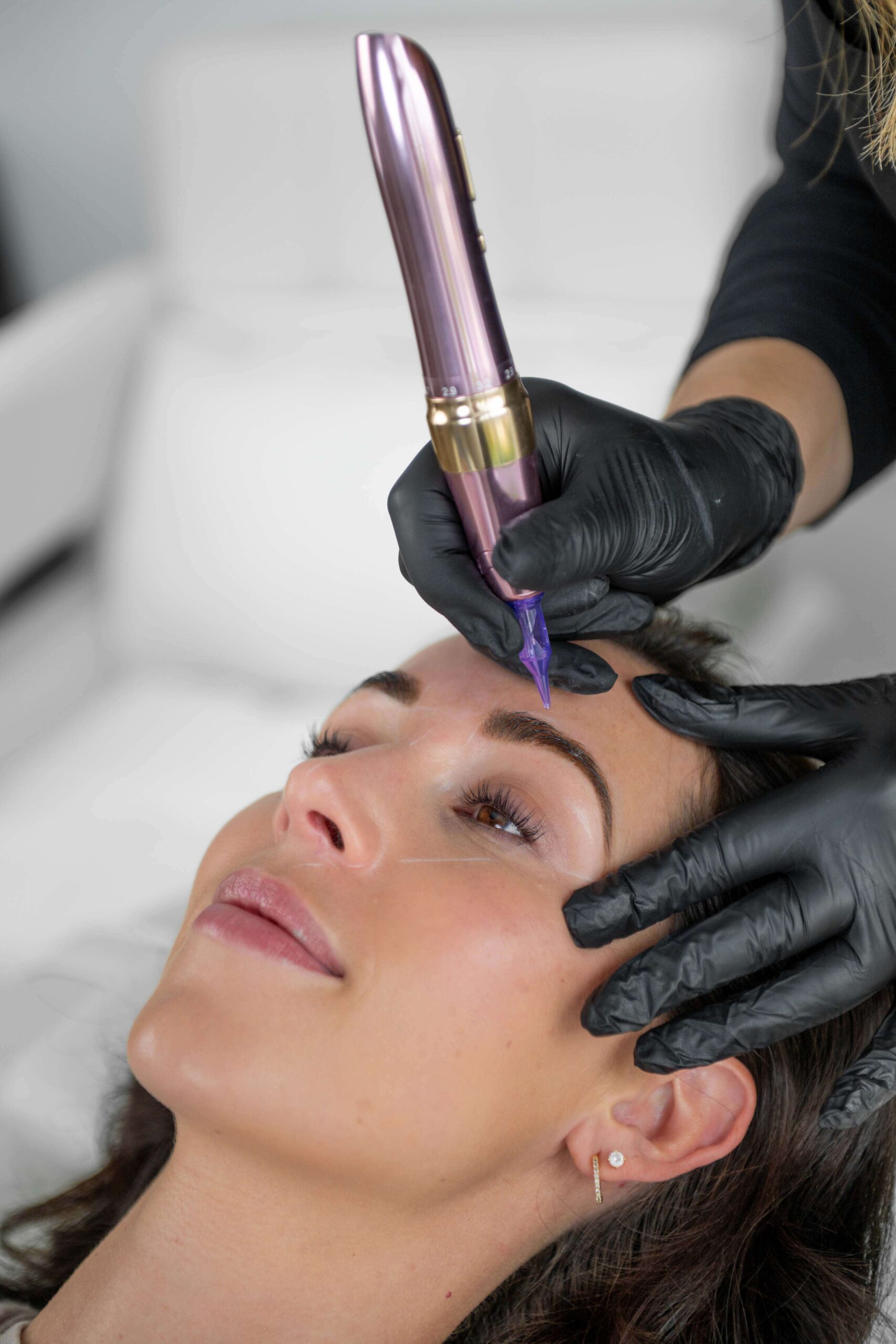 Louise applying powder brows